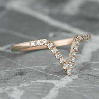 Vern - Contour V-Shape Diamond Band in Your Choice of 14K Gold