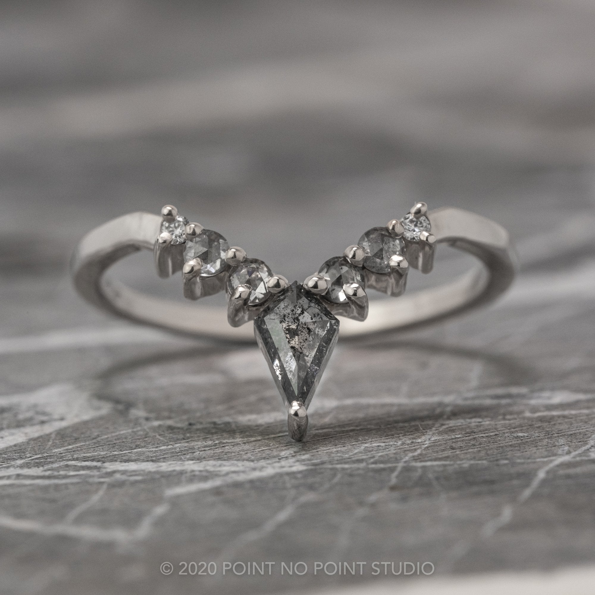 Salt Pepper Diamond Ring – Point No Point Studio