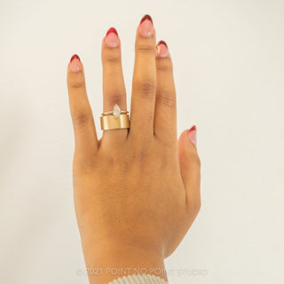 10mm Women's Matte Wide Cigar Ring, 14K Yellow Gold