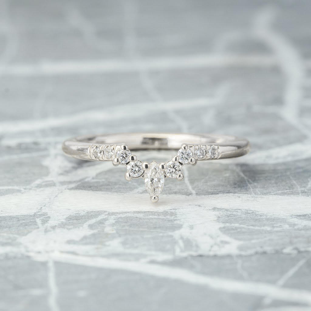 Small diamond band engagement ring Clearance
