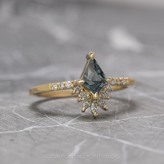 Custom kite sapphire engagement ring
